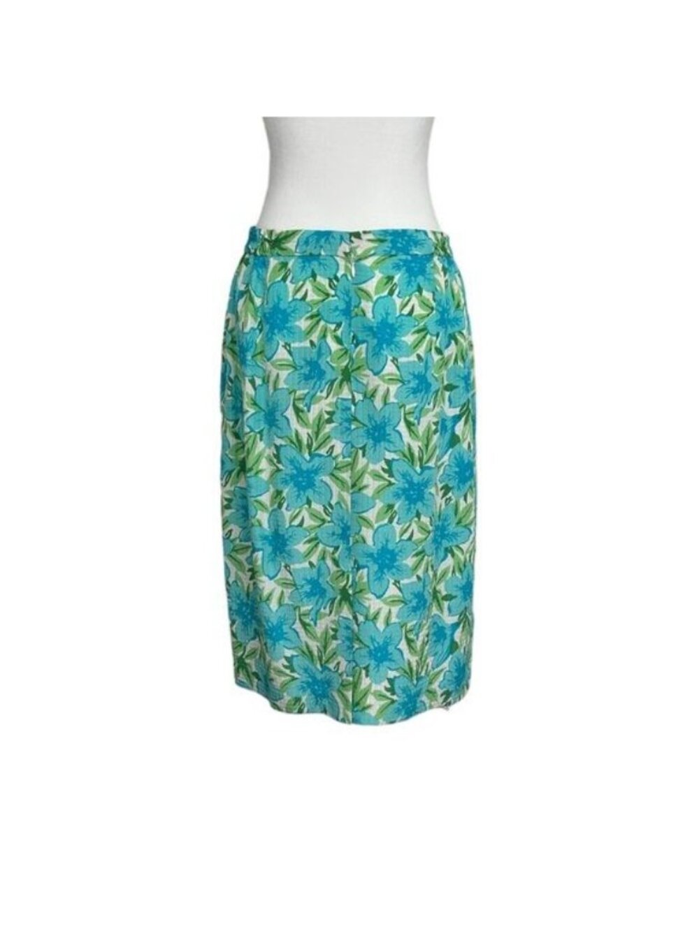 Vintage Talbots Pure Silk Quilted Floral Botanical Coastal Resort‎ Skirt (10) - Picture 2 of 15